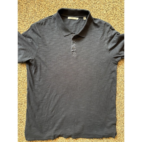 Vince Other - VINCE BRAND BLACK 100% COTTON SHORTSLEEVE PULLOVER POLO SHIRT TOP MEN'S LARGE G4